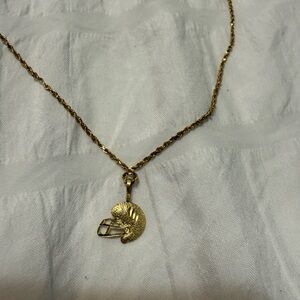 Gold Football Pendant Necklace